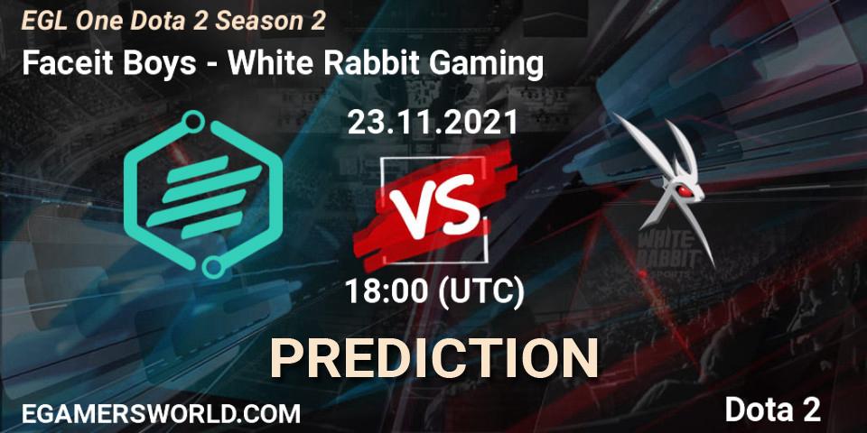 Pronósticos Faceit Boys - White Rabbit Gaming. 23.11.21. EGL One Dota 2 Season 2 - Dota 2