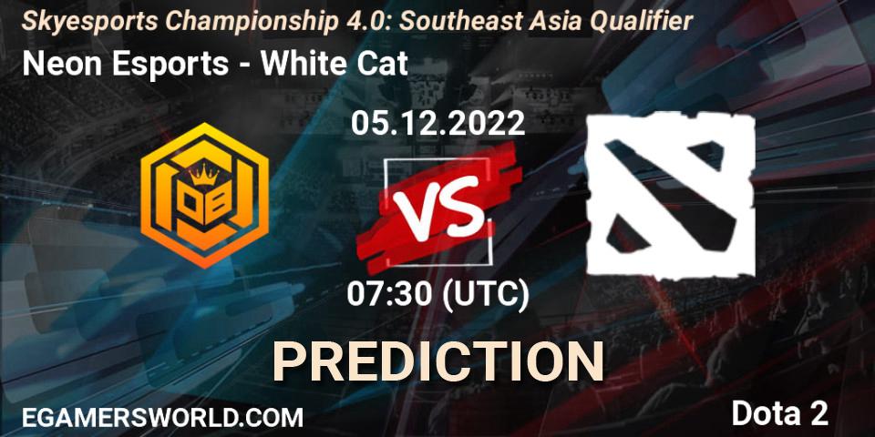 Pronósticos Neon Esports - White Cat. 05.12.2022 at 08:06. Skyesports Championship 4.0: Southeast Asia Qualifier - Dota 2