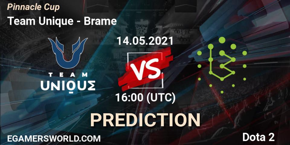 Pronósticos Team Unique - Brame. 14.05.21. Pinnacle Cup 2021 Dota 2 - Dota 2
