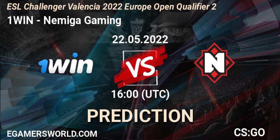 Pronósticos 1WIN - Nemiga Gaming. 22.05.2022 at 16:00. ESL Challenger Valencia 2022 Europe Open Qualifier 2 - Counter-Strike (CS2)