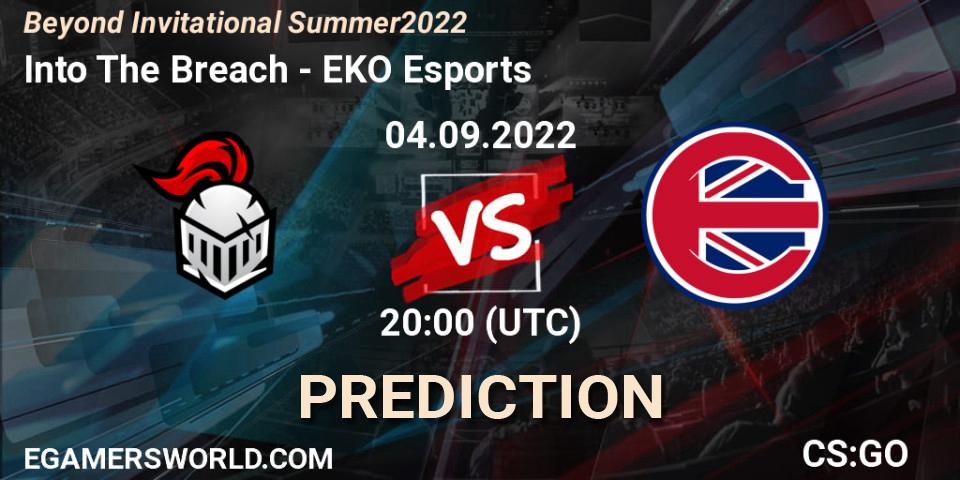 Pronósticos Into The Breach - EKO Esports. 04.09.2022 at 19:30. Beyond Invitational Summer 2022 - Counter-Strike (CS2)