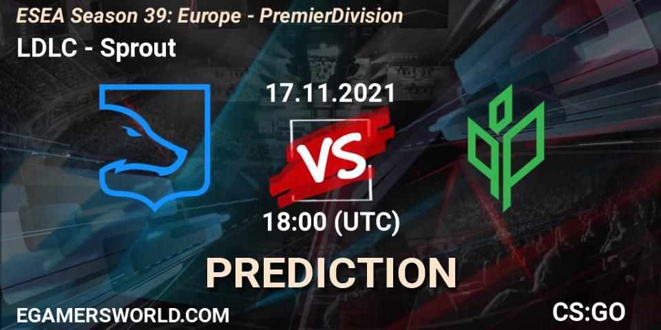 Pronósticos LDLC - Sprout. 03.12.2021 at 14:05. ESEA Season 39: Europe - Premier Division - Counter-Strike (CS2)