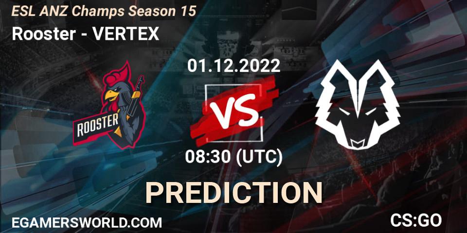 Pronósticos Rooster - VERTEX. 01.12.22. ESL ANZ Champs Season 15 - CS2 (CS:GO)