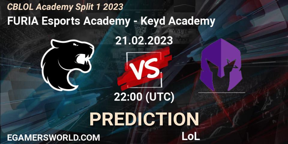 Pronósticos FURIA Esports Academy - Keyd Academy. 21.02.23. CBLOL Academy Split 1 2023 - LoL