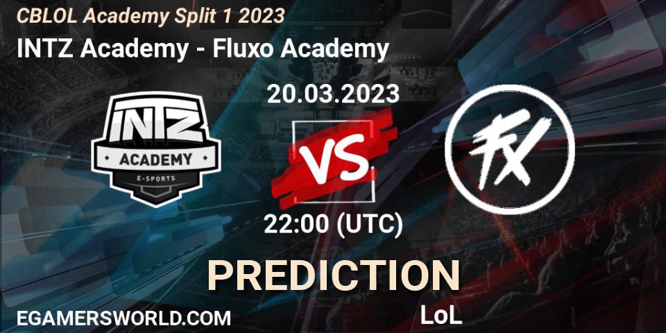 Pronósticos INTZ Academy - Fluxo Academy. 20.03.23. CBLOL Academy Split 1 2023 - LoL