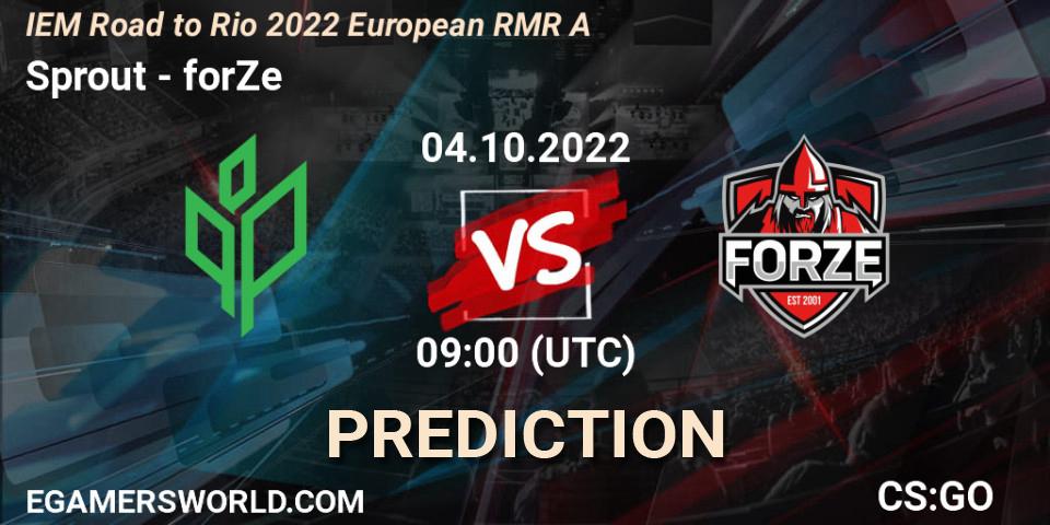 Pronósticos Sprout - forZe. 04.10.2022 at 09:00. IEM Road to Rio 2022 European RMR A - Counter-Strike (CS2)