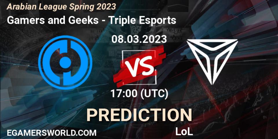 Pronósticos Gamers and Geeks - Triple Esports. 15.02.23. Arabian League Spring 2023 - LoL