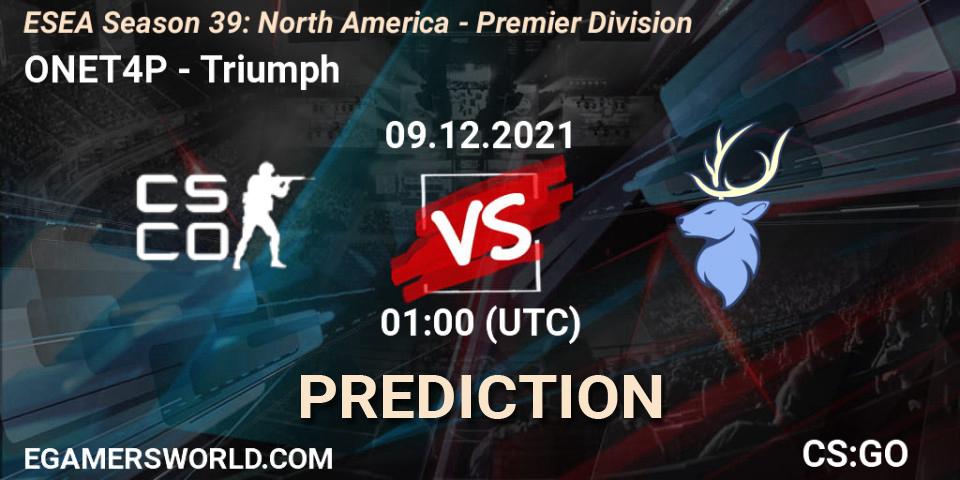 Pronósticos ONET4P - Triumph. 09.12.21. ESEA Season 39: North America - Premier Division - CS2 (CS:GO)