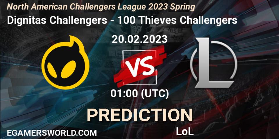 Pronósticos Dignitas Challengers - 100 Thieves Challengers. 20.02.23. NACL 2023 Spring - Group Stage - LoL