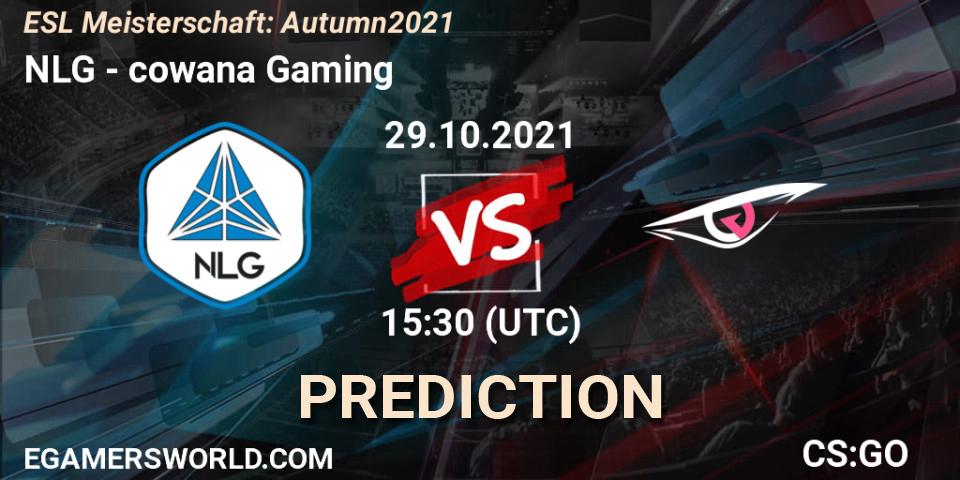 Pronósticos NLG - cowana Gaming. 29.10.2021 at 15:30. ESL Meisterschaft: Autumn 2021 - Counter-Strike (CS2)