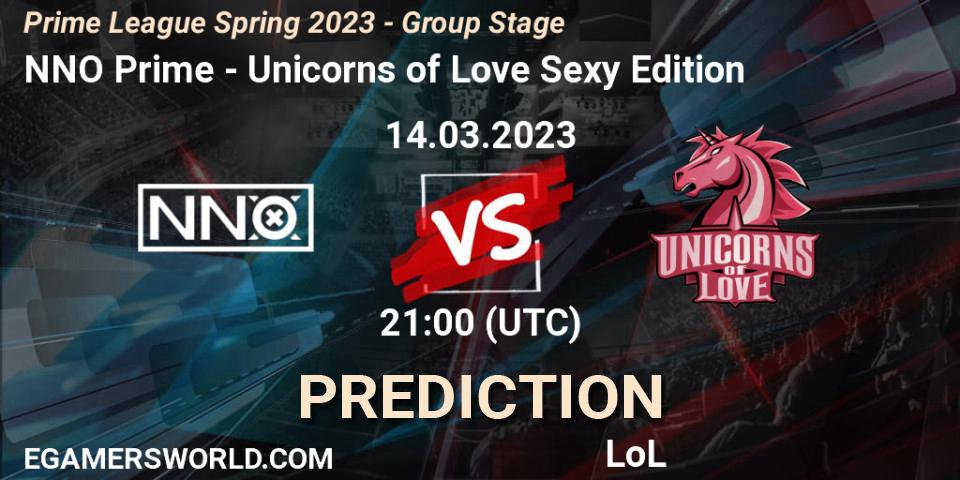 Pronósticos NNO Prime - Unicorns of Love Sexy Edition. 14.03.23. Prime League Spring 2023 - Group Stage - LoL