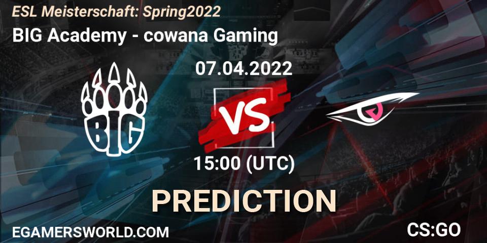 Pronósticos BIG Academy - cowana Gaming. 07.04.2022 at 15:00. ESL Meisterschaft: Spring 2022 - Counter-Strike (CS2)