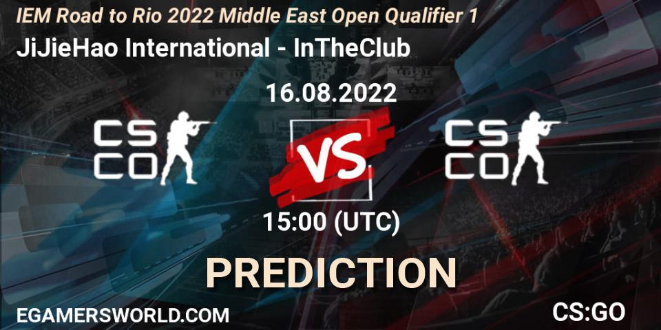 Pronósticos JiJieHao International - InTheClub. 16.08.2022 at 15:00. IEM Road to Rio 2022 Middle East Open Qualifier 1 - Counter-Strike (CS2)
