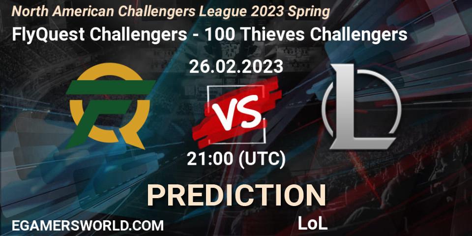 Pronósticos FlyQuest Challengers - 100 Thieves Challengers. 26.02.23. NACL 2023 Spring - Group Stage - LoL