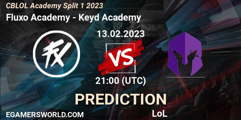 Pronósticos Fluxo Academy - Keyd Academy. 13.02.2023 at 21:00. CBLOL Academy Split 1 2023 - LoL