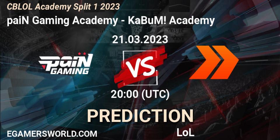 Pronósticos paiN Gaming Academy - KaBuM! Academy. 21.03.23. CBLOL Academy Split 1 2023 - LoL