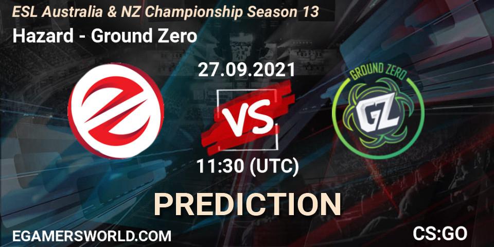 Pronósticos Hazard - Ground Zero. 27.09.21. ESL Australia & NZ Championship Season 13 - CS2 (CS:GO)