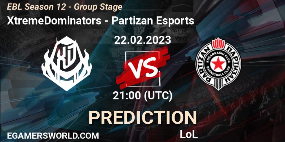 Pronósticos XtremeDominators - Partizan Esports. 22.02.23. EBL Season 12 - Group Stage - LoL