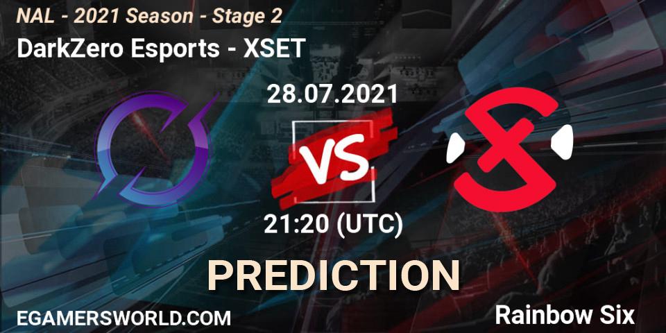 Pronósticos DarkZero Esports - XSET. 28.07.2021 at 20:00. NAL - 2021 Season - Stage 2 - Rainbow Six