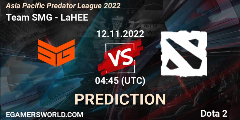 Pronósticos Team SMG - LaHEE. 12.11.22. Asia Pacific Predator League 2022 - Dota 2