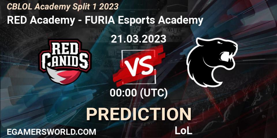 Pronósticos RED Academy - FURIA Esports Academy. 21.03.23. CBLOL Academy Split 1 2023 - LoL