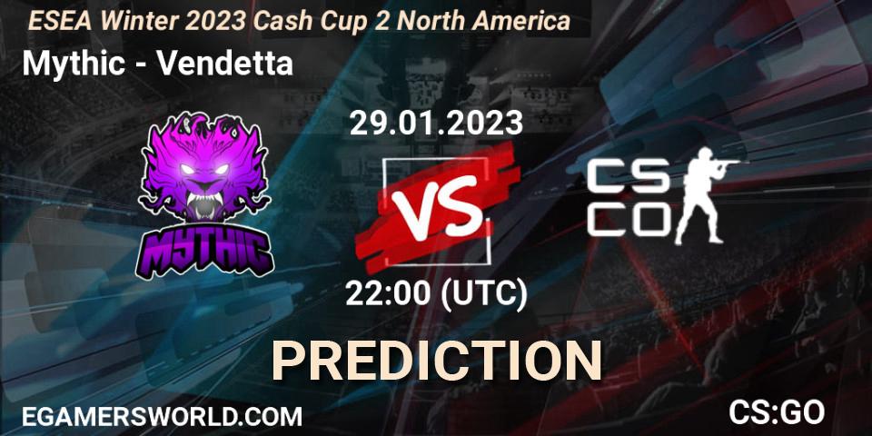 Pronósticos Mythic - Vendetta. 29.01.23. ESEA Cash Cup: North America - Winter 2023 #2 - CS2 (CS:GO)