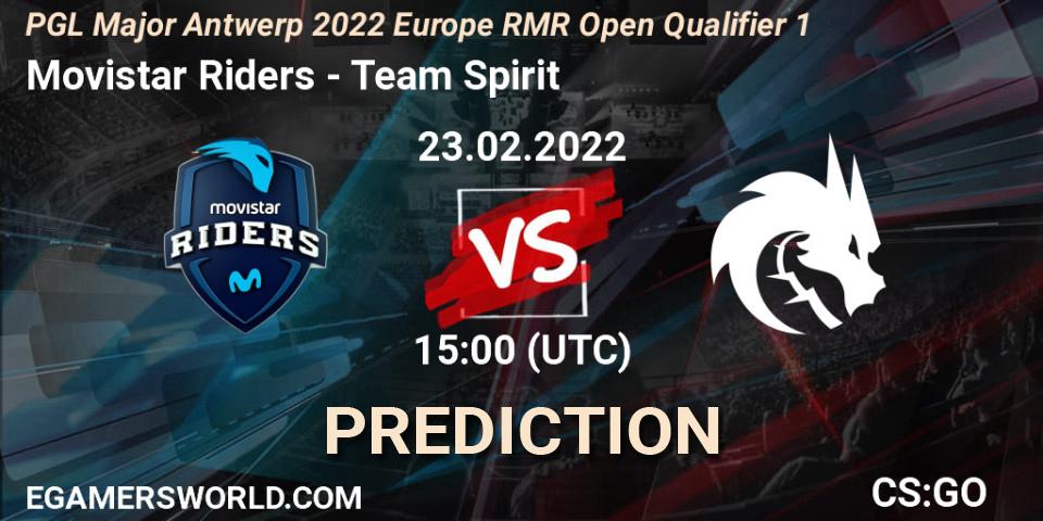 Pronósticos Movistar Riders - Team Spirit. 23.02.2022 at 15:00. PGL Major Antwerp 2022 Europe RMR Open Qualifier 1 - Counter-Strike (CS2)