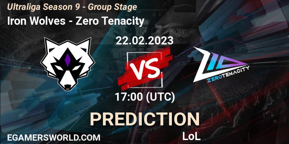 Pronósticos Iron Wolves - Zero Tenacity. 27.02.23. Ultraliga Season 9 - Group Stage - LoL