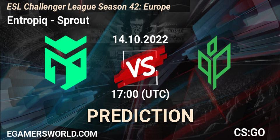 Pronósticos Entropiq - Sprout. 14.10.2022 at 17:00. ESL Challenger League Season 42: Europe - Counter-Strike (CS2)