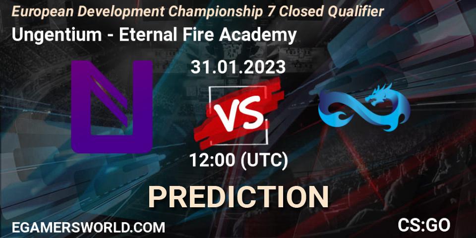 Pronósticos Ungentium - Eternal Fire Academy. 31.01.23. European Development Championship 7 Closed Qualifier - CS2 (CS:GO)
