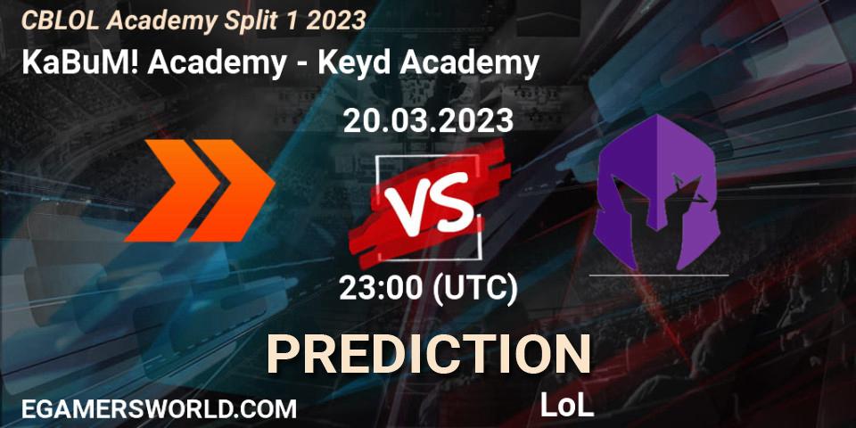 Pronósticos KaBuM! Academy - Keyd Academy. 20.03.23. CBLOL Academy Split 1 2023 - LoL