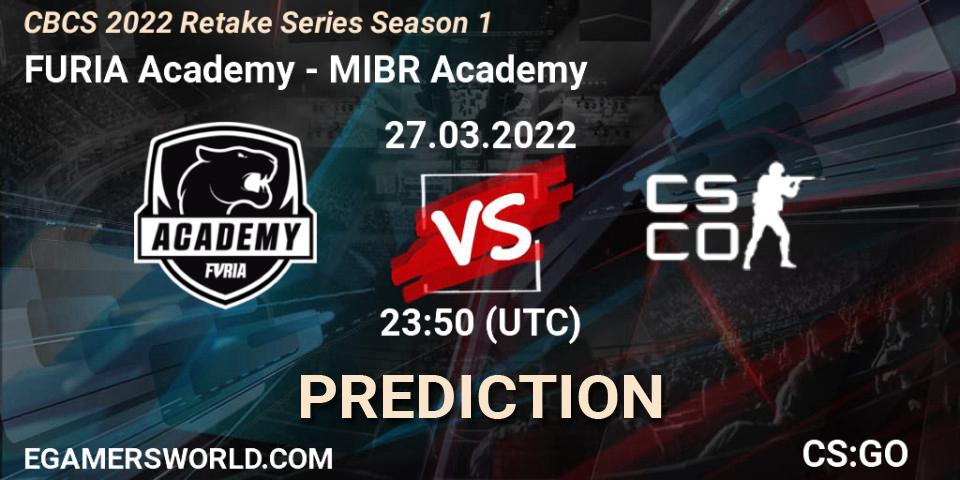 Pronósticos FURIA Academy - MIBR Academy. 28.03.2022 at 00:20. CBCS 2022 Retake Series Season 1 - Counter-Strike (CS2)