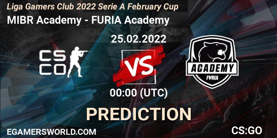 Pronósticos MIBR Academy - FURIA Academy. 25.02.2022 at 00:30. Liga Gamers Club 2022 Serie A February Cup - Counter-Strike (CS2)