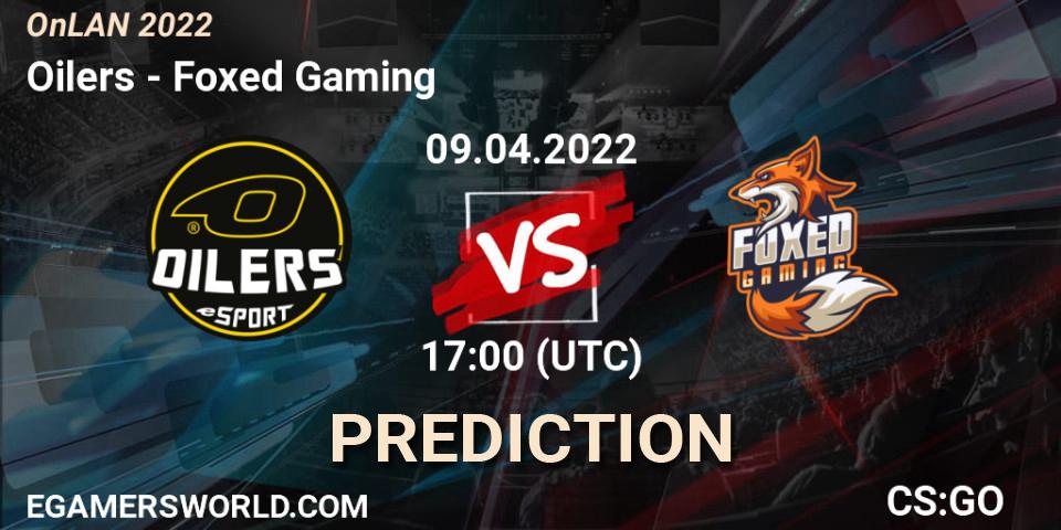 Pronósticos Oilers - Foxed Gaming. 09.04.2022 at 17:00. OnLAN 2022 - Counter-Strike (CS2)