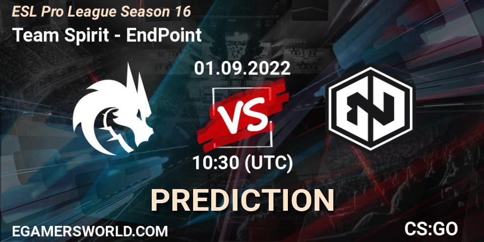 Pronósticos Team Spirit - EndPoint. 01.09.22. ESL Pro League Season 16 - CS2 (CS:GO)
