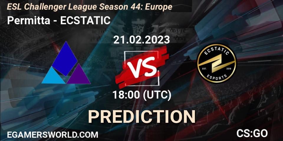 Pronósticos Permitta - ECSTATIC. 21.02.23. ESL Challenger League Season 44: Europe - CS2 (CS:GO)