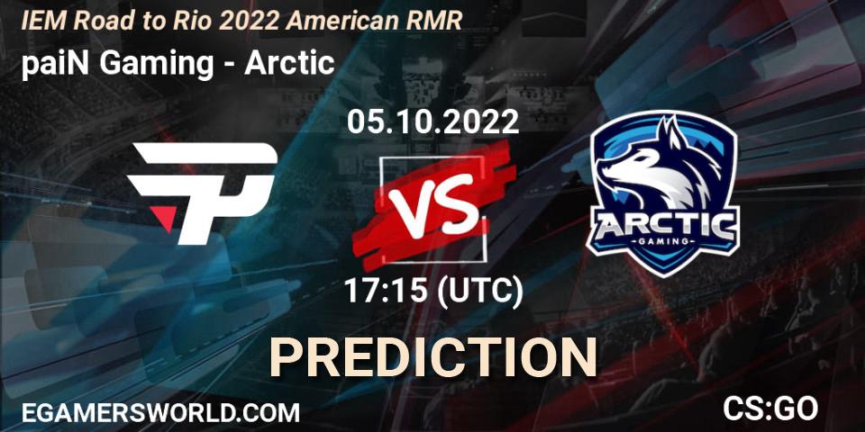 Pronósticos paiN Gaming - Arctic. 05.10.2022 at 11:15. IEM Road to Rio 2022 American RMR - Counter-Strike (CS2)