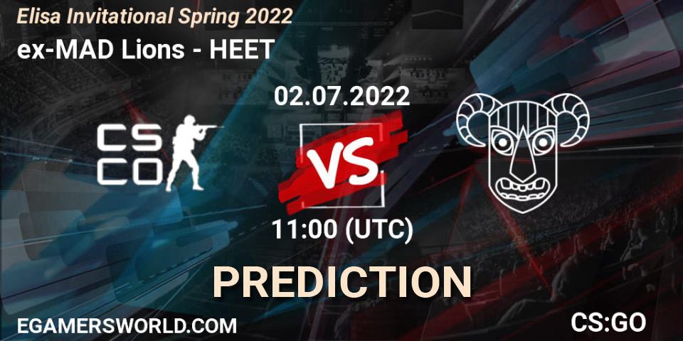 Pronósticos ex-MAD Lions - HEET. 02.07.2022 at 11:00. Elisa Invitational Spring 2022 - Counter-Strike (CS2)