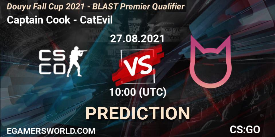Pronósticos Captain Cook - CatEvil. 27.08.2021 at 10:20. Douyu Fall Cup 2021 - BLAST Premier Qualifier - Counter-Strike (CS2)