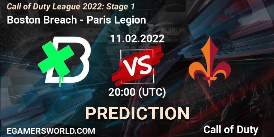Pronósticos Boston Breach - Paris Legion. 11.02.22. Call of Duty League 2022: Stage 1 - Call of Duty