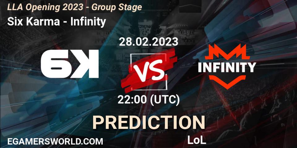 Pronósticos Six Karma - Infinity. 28.02.23. LLA Opening 2023 - Group Stage - LoL