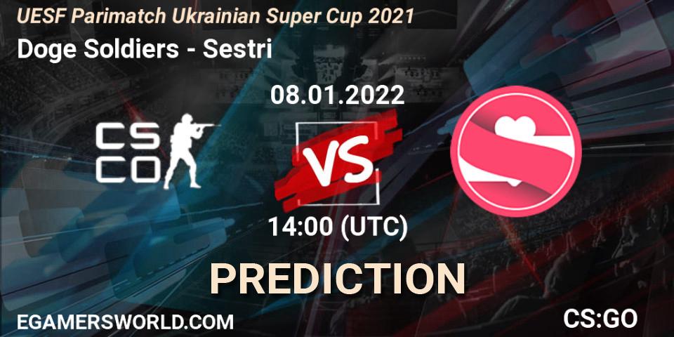 Pronósticos Doge Soldiers - Sestri. 08.01.2022 at 14:10. UESF Parimatch Ukrainian Super Cup 2021 - Counter-Strike (CS2)