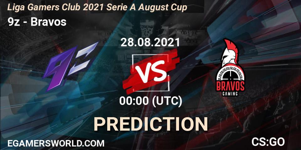 Pronósticos 9z - Bravos. 28.08.2021 at 00:00. Liga Gamers Club 2021 Serie A August Cup - Counter-Strike (CS2)