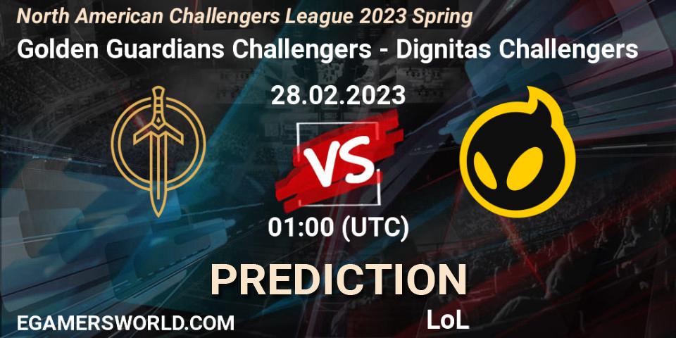 Pronósticos Golden Guardians Challengers - Dignitas Challengers. 28.02.23. NACL 2023 Spring - Group Stage - LoL