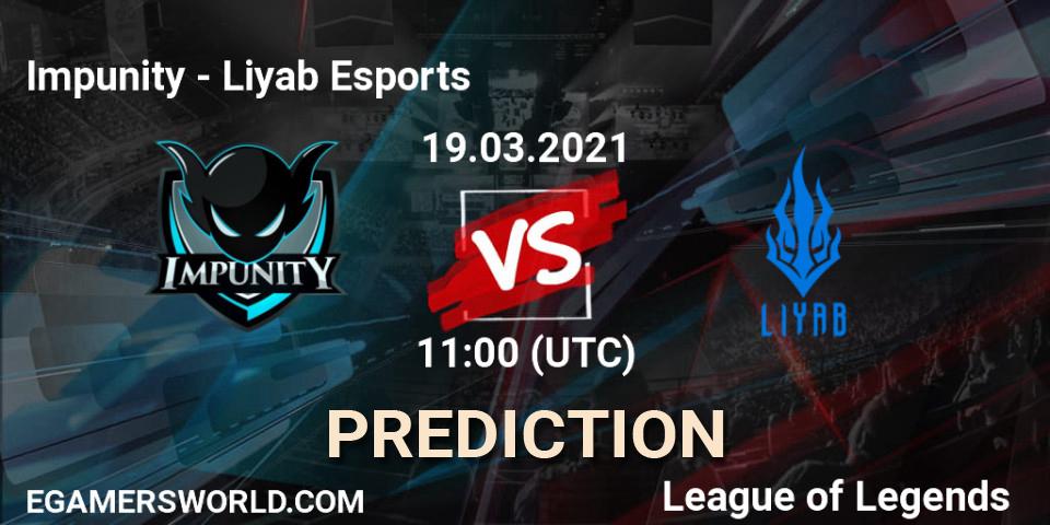 Pronósticos Impunity - Liyab Esports. 19.03.2021 at 11:00. PCS Spring 2021 - Group Stage - LoL