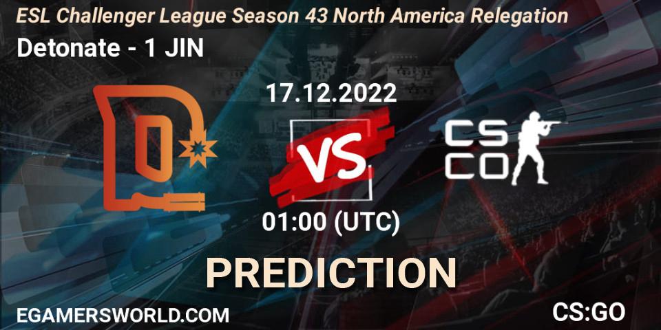 Pronósticos Detonate - 1 JIN. 17.12.2022 at 01:00. ESL Challenger League Season 43 North America Relegation - Counter-Strike (CS2)
