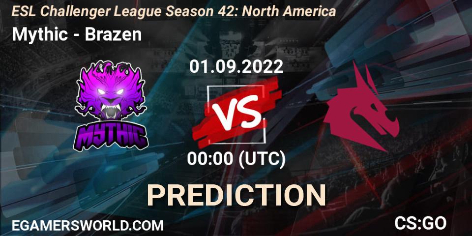Pronósticos Mythic - Brazen. 29.09.22. ESL Challenger League Season 42: North America - CS2 (CS:GO)