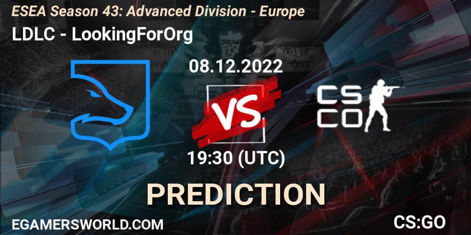 Pronósticos LDLC - LookingForOrg. 08.12.22. ESEA Season 43: Advanced Division - Europe - CS2 (CS:GO)
