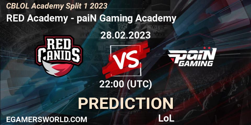 Pronósticos RED Academy - paiN Gaming Academy. 28.02.2023 at 22:00. CBLOL Academy Split 1 2023 - LoL