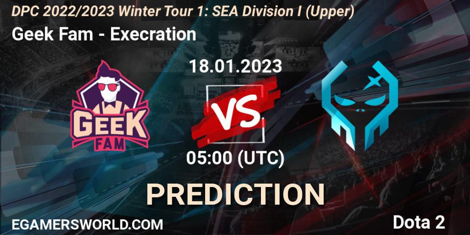 Pronósticos Geek Slate - Execration. 18.01.23. DPC 2022/2023 Winter Tour 1: SEA Division I (Upper) - Dota 2